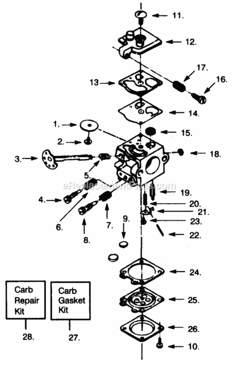 Page A Diagram and Parts List for PP180  Poulan Chainsaw