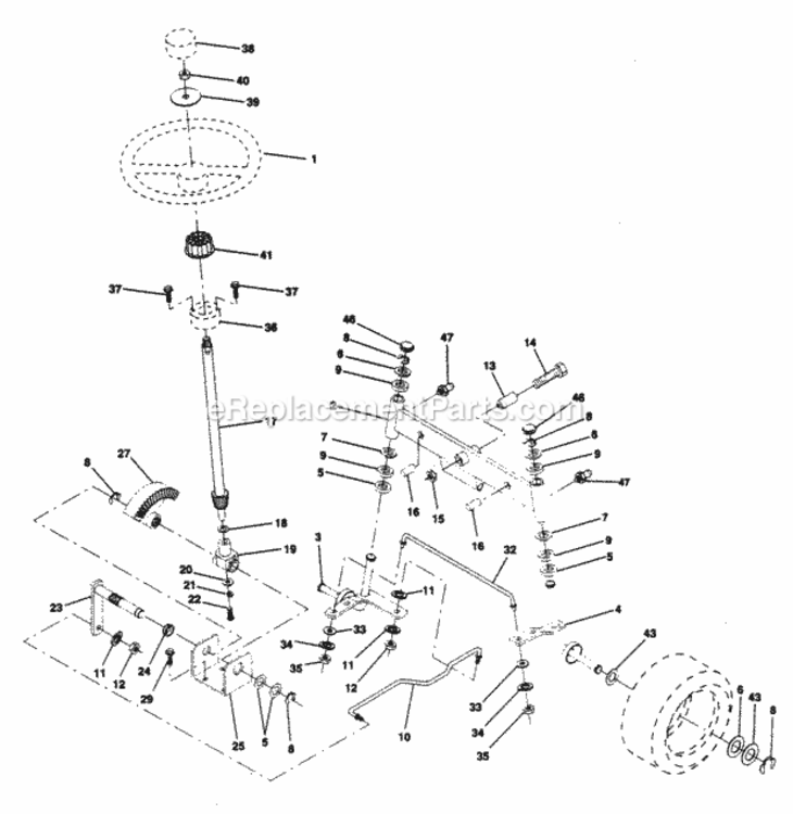 Page J Diagram and Parts List for PP1844KA  Poulan Lawn Tractor