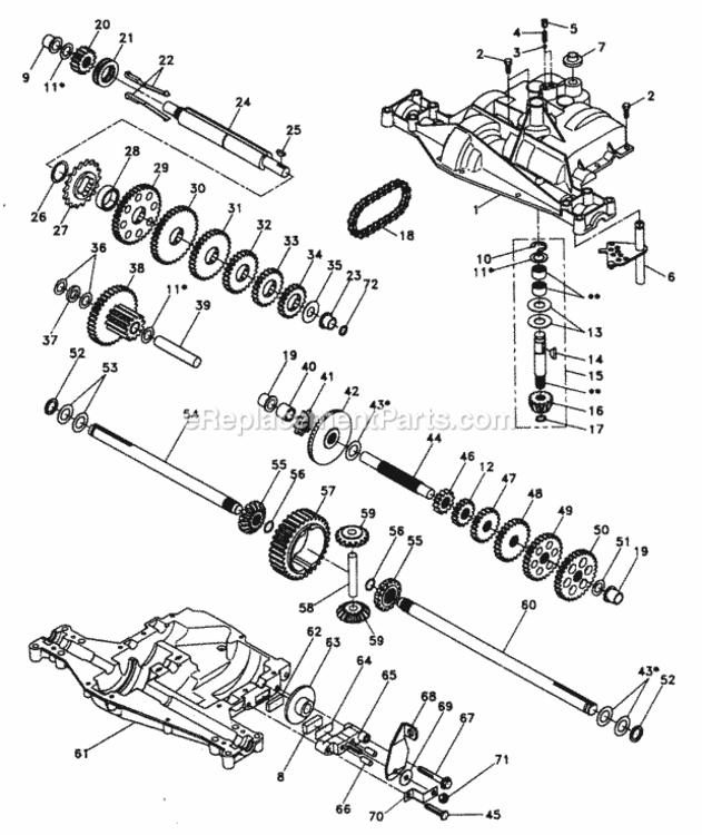 Page B Diagram and Parts List for PP1844KA  Poulan Lawn Tractor