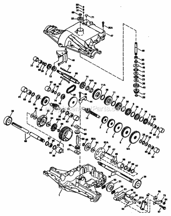 Page G Diagram and Parts List for PP1844  Poulan Lawn Tractor
