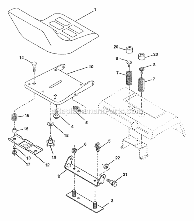 Page H Diagram and Parts List for PP1846A  Poulan Lawn Tractor