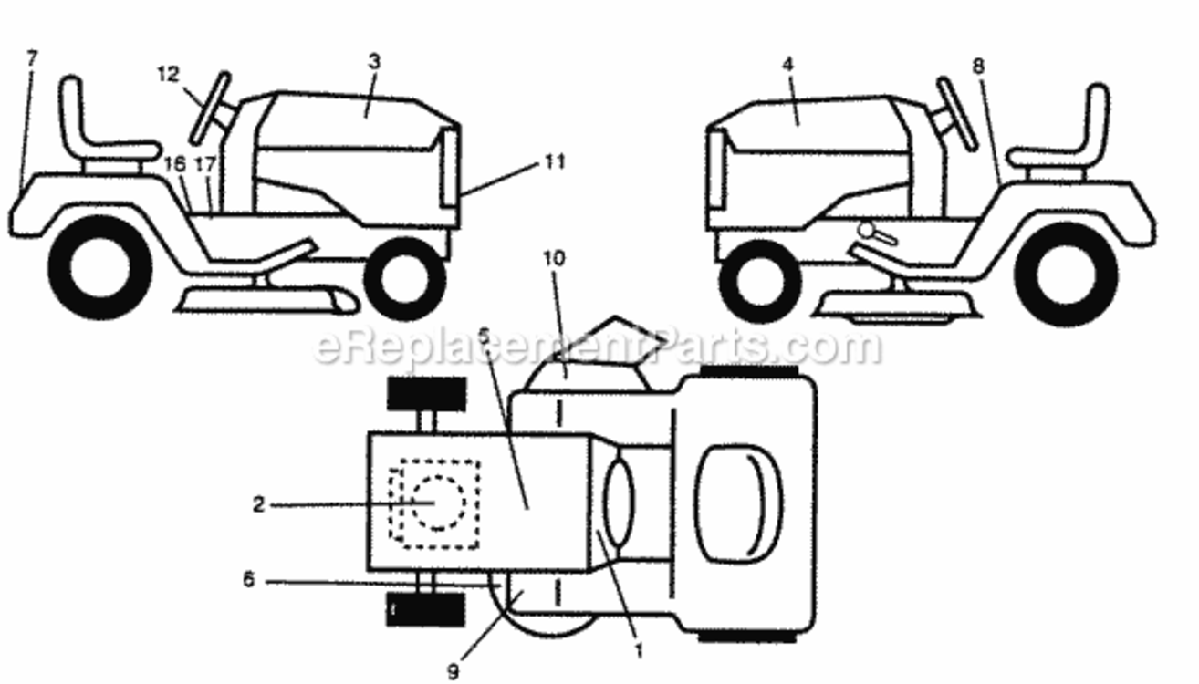 Page B Diagram and Parts List for PP18H44J  Poulan Lawn Tractor
