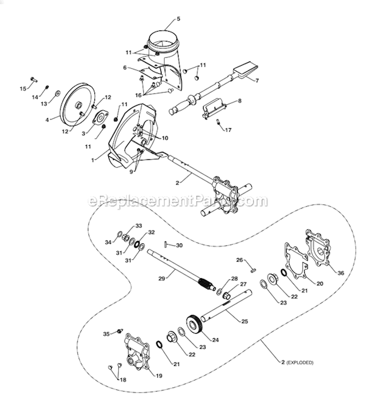 Page A Diagram and Parts List for PP208E24  Poulan Snow Blower