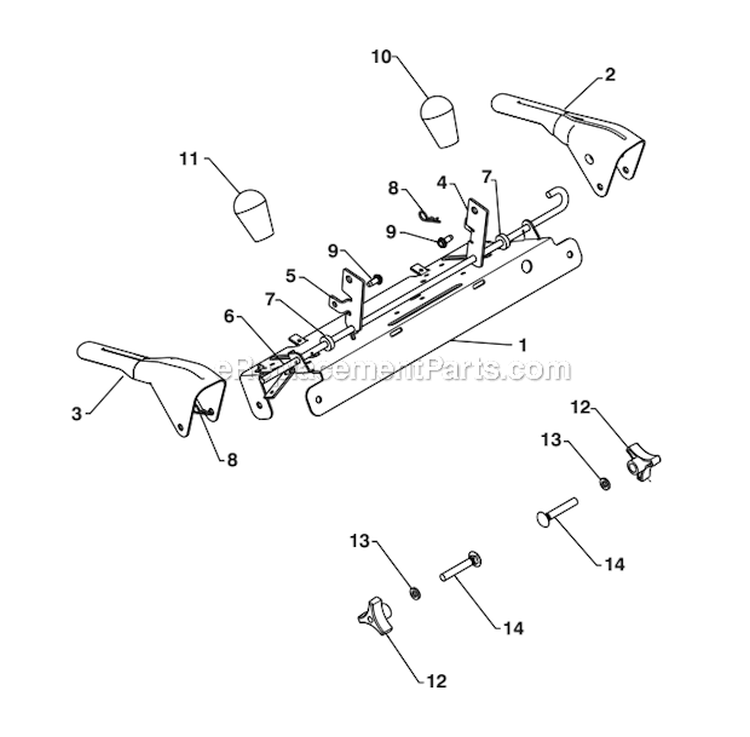 Page J Diagram and Parts List for PP208E24  Poulan Snow Blower