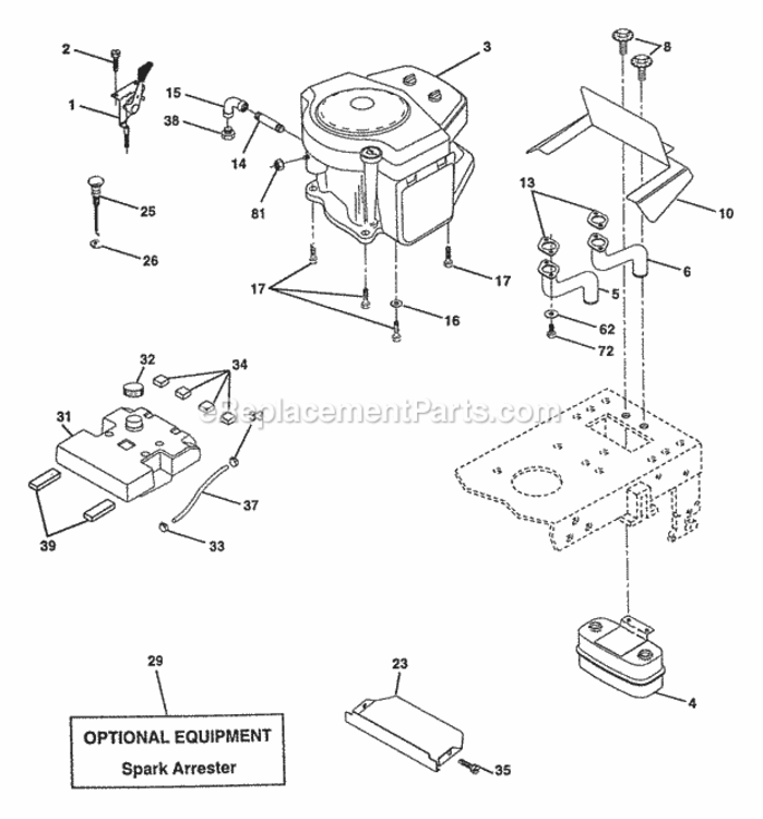 Page E Diagram and Parts List for PP20H46A  Poulan Lawn Tractor