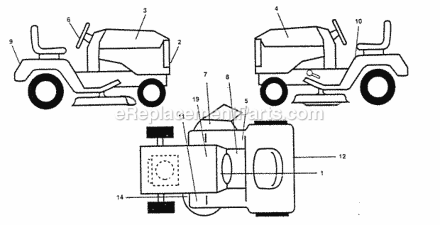 Page B Diagram and Parts List for PP20H50J  Poulan Lawn Tractor