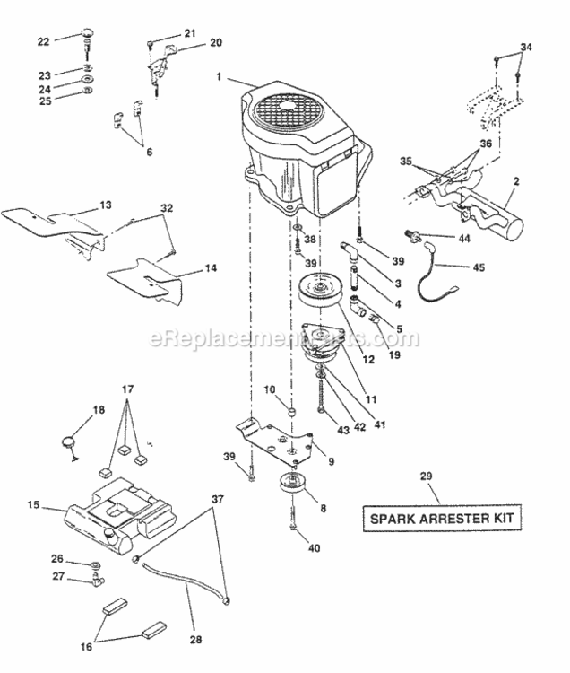 Page D Diagram and Parts List for PP20H50J  Poulan Lawn Tractor