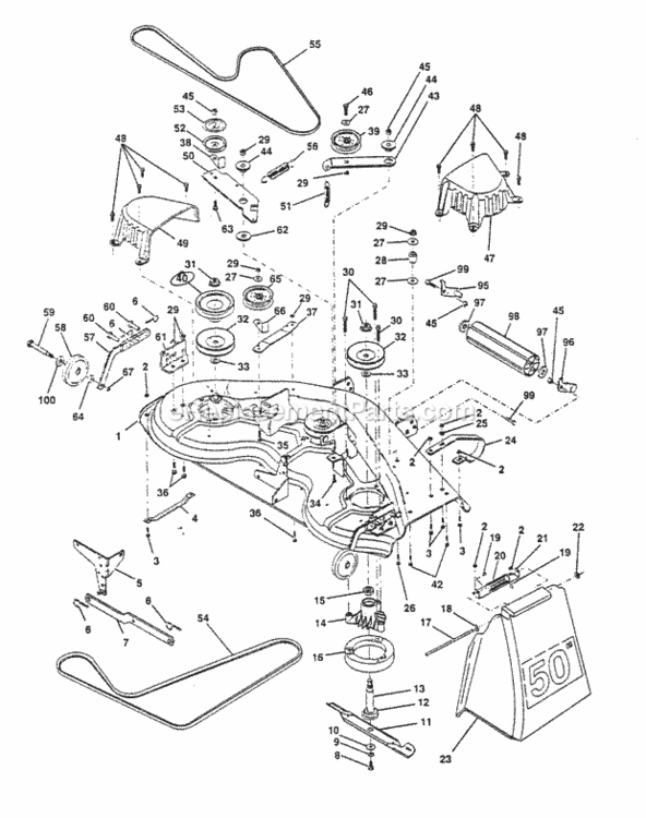 Page G Diagram and Parts List for PP20H50J  Poulan Lawn Tractor