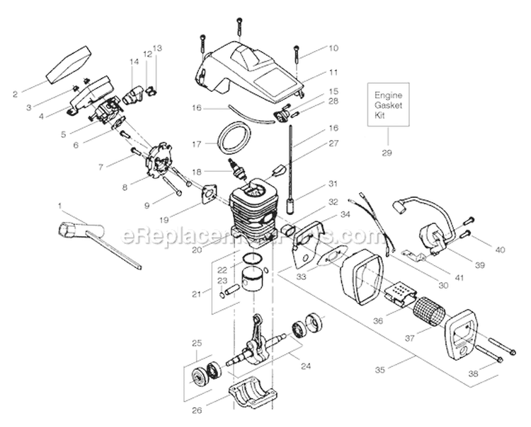 Page B Diagram and Parts List for PP210  Poulan Chainsaw