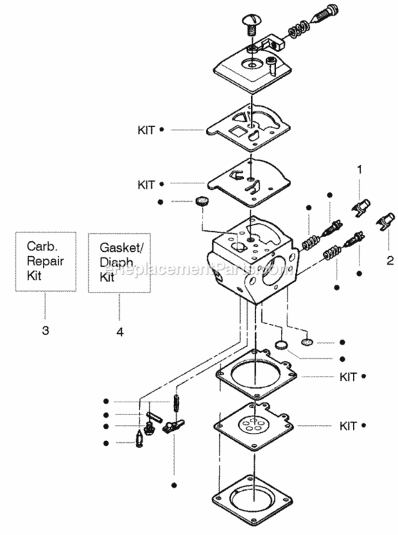 Page A Diagram and Parts List for PP220 Type 3 Poulan Chainsaw