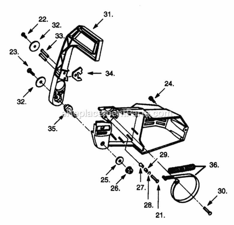 Page B Diagram and Parts List for PP236C  Poulan Chainsaw