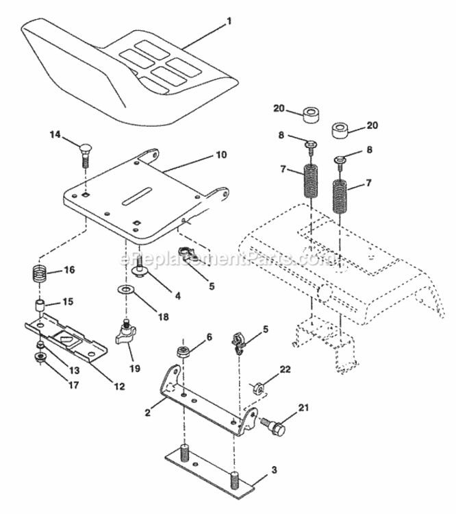 Page H Diagram and Parts List for PP24H50A  Poulan Lawn Tractor