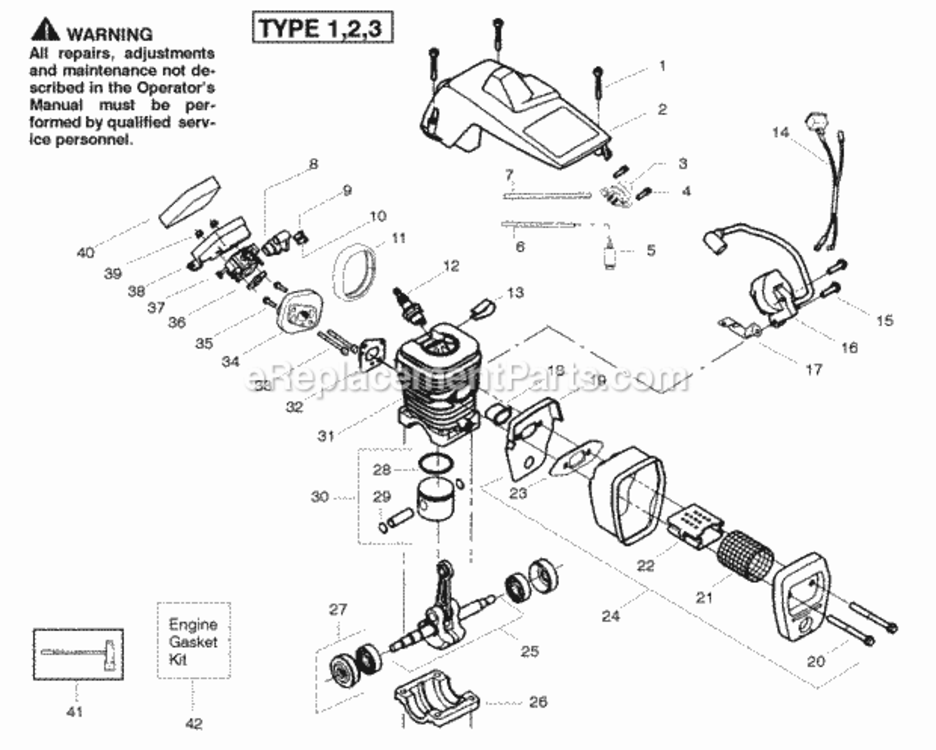 Page A Diagram and Parts List for PP260 Type 1 Poulan Chainsaw