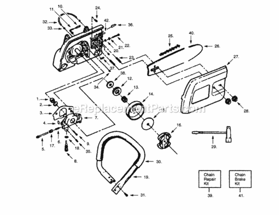 Page C Diagram and Parts List for PP285  Poulan Chainsaw