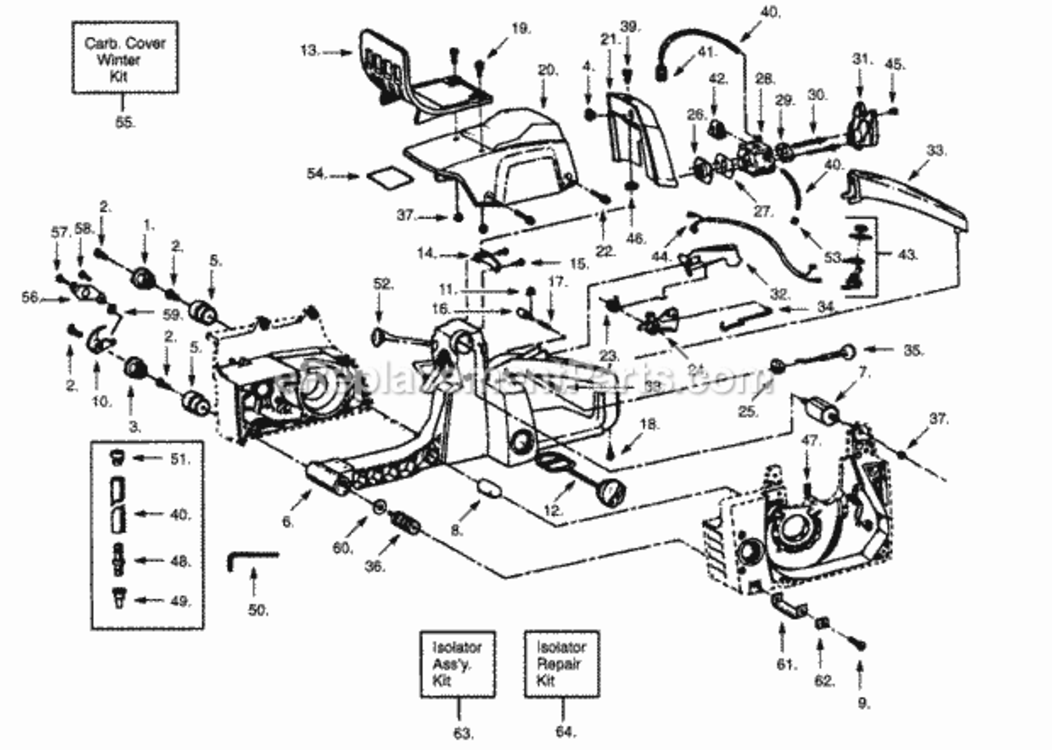 Page B Diagram and Parts List for PP305  Poulan Chainsaw