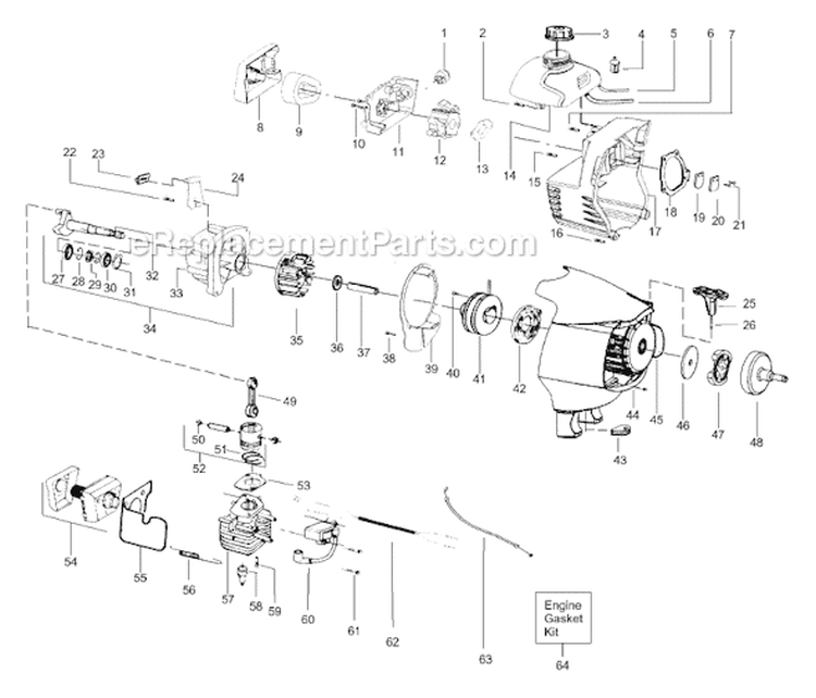 Page B Diagram and Parts List for PP331  Poulan Trimmer