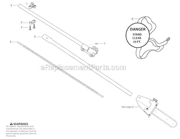 Attachments Diagram and Parts List for PP338PT  Poulan Trimmer