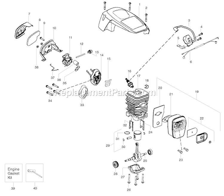 Page A Diagram and Parts List for PP3416 966063001 Poulan Chainsaw
