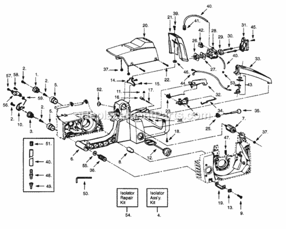Page B Diagram and Parts List for PP365C  Poulan Chainsaw