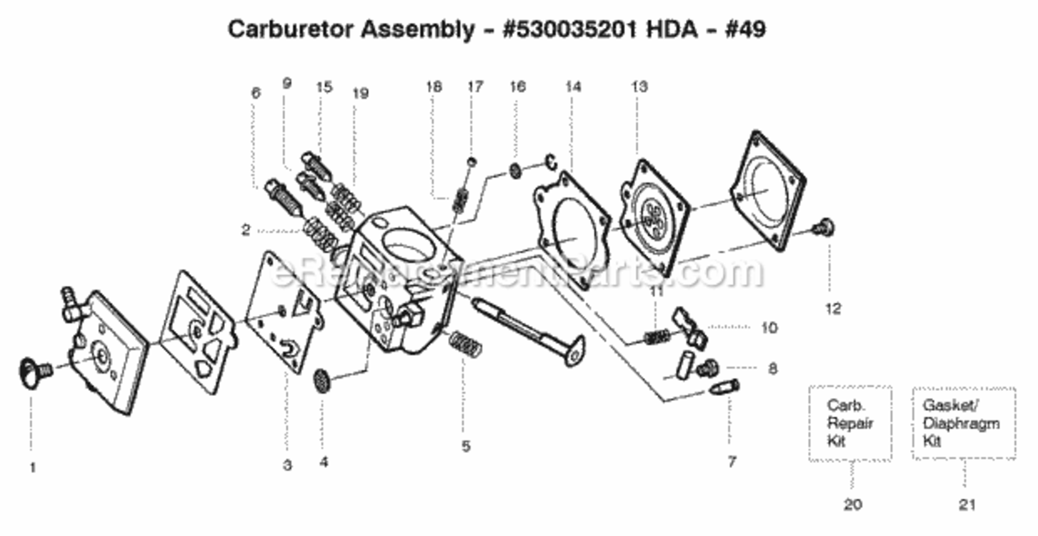 Page A Diagram and Parts List for PP365  Poulan Chainsaw
