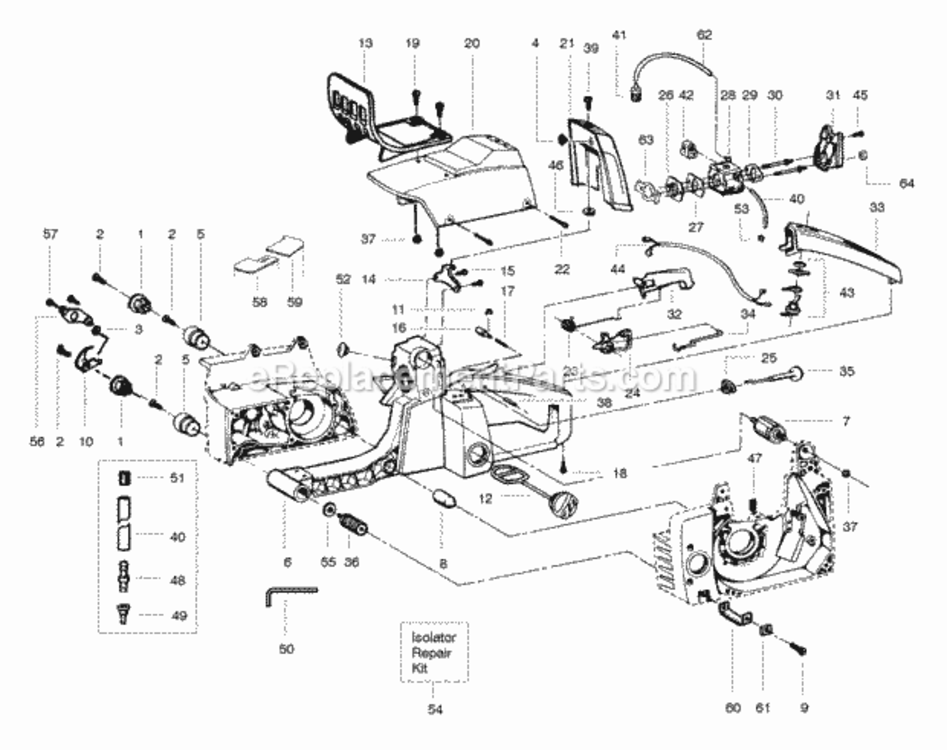 Page B Diagram and Parts List for PP365  Poulan Chainsaw