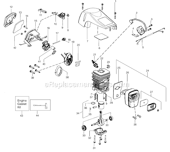 Page B Diagram and Parts List for PP3816AV Type 2 Poulan Chainsaw