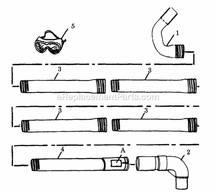 Gutter Attachment Kit Diagram and Parts List for PP420  Poulan Leaf Blower / Vacuum