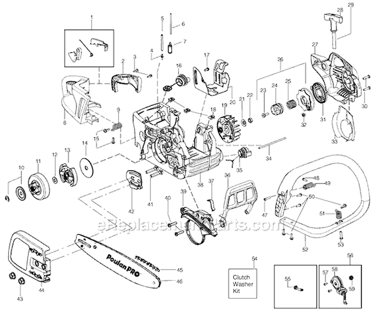 Page A Diagram and Parts List for PP4218AVL Type 2 Poulan Chainsaw