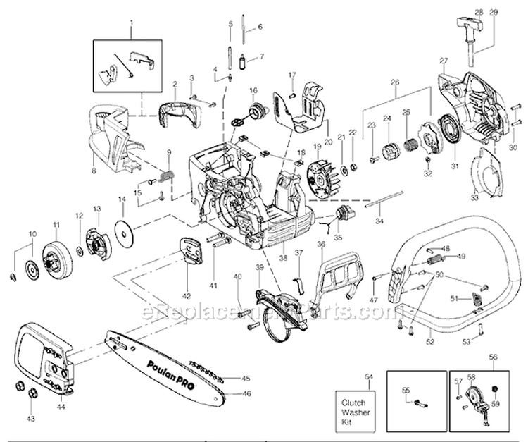 Page A Diagram and Parts List for PP4218AV Type 2 Poulan Chainsaw