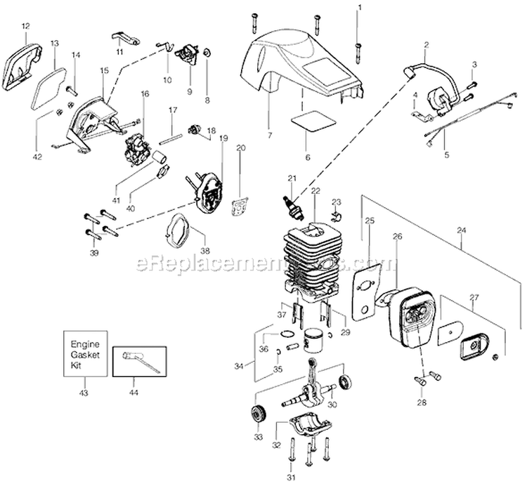 Page B Diagram and Parts List for PP4218AV Type 2 Poulan Chainsaw