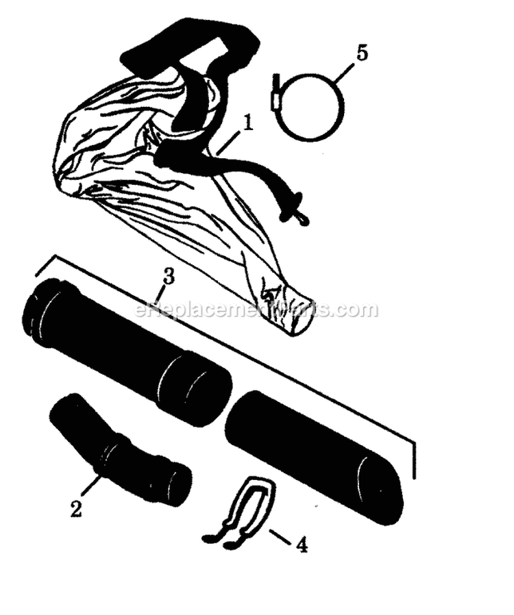 Vacuum Attachment Diagram and Parts List for PP432  Poulan Leaf Blower / Vacuum