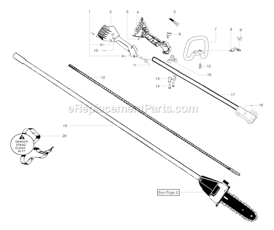 Page A Diagram and Parts List for PP446T  Poulan Trimmer