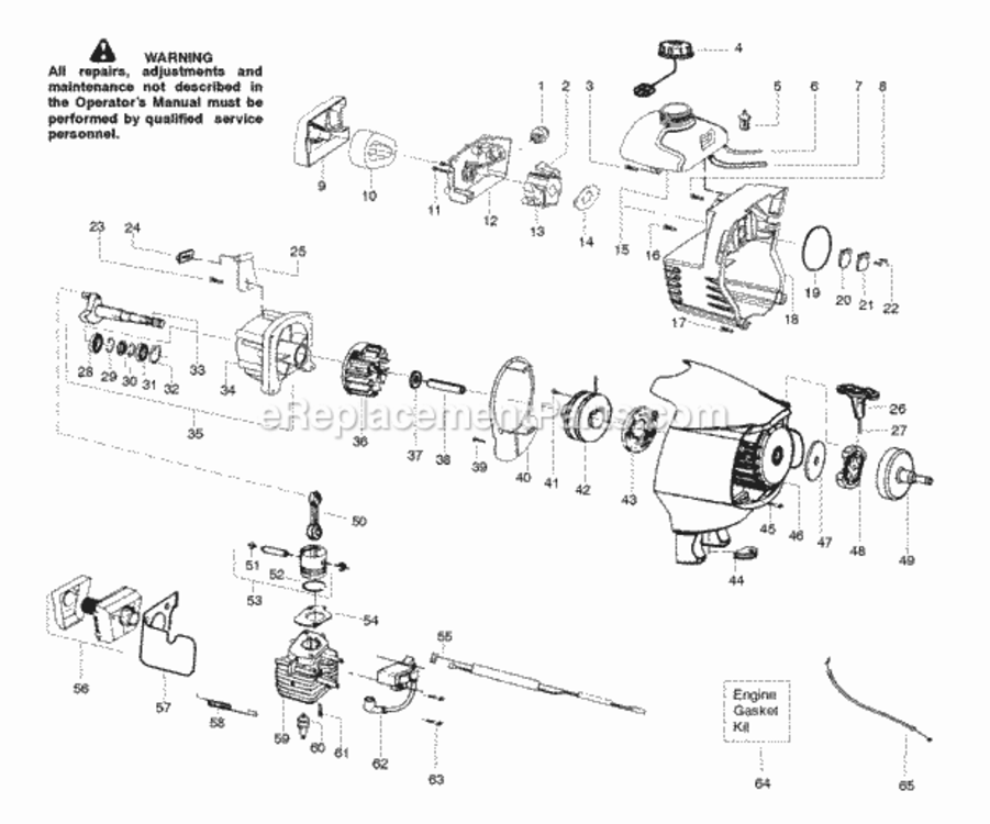 Page A Diagram and Parts List for PP446  Poulan Pole Saw