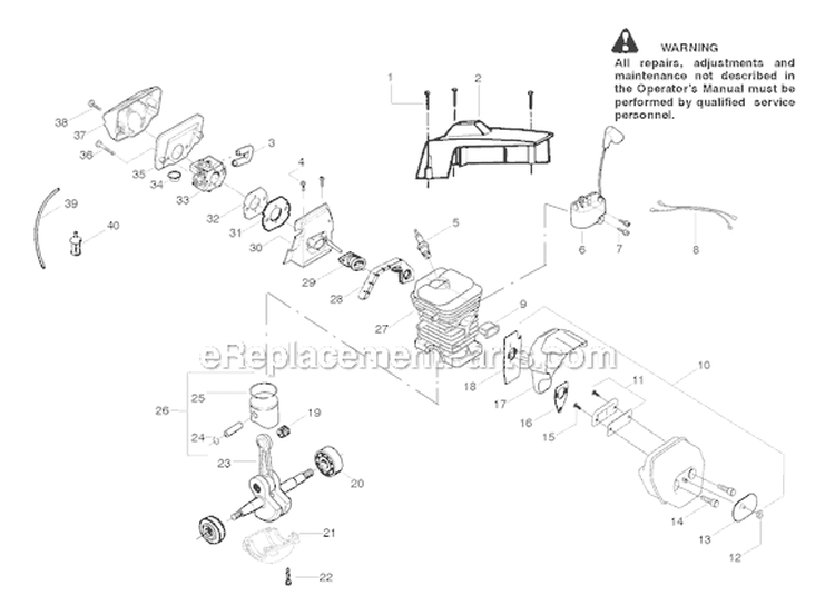 Page A Diagram and Parts List for PP4620AVX  Poulan Chainsaw