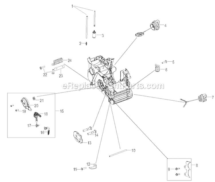 Housing Diagram and Parts List for PP5020AV  Poulan Chainsaw