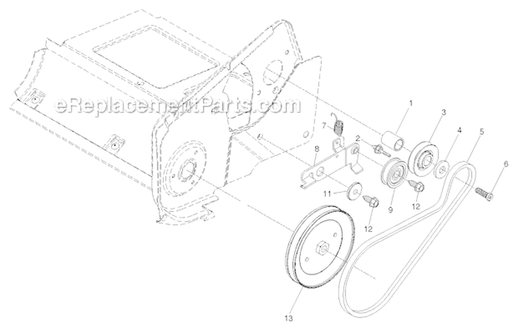 Drive Diagram and Parts List for PP521ES 96188000600 - 2011-06 Poulan Snow Blower