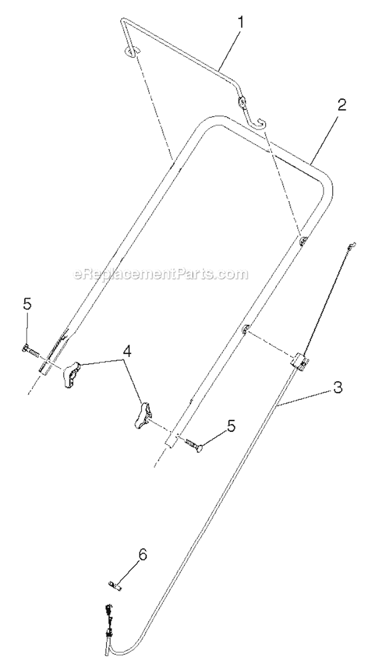 Handle Diagram and Parts List for PP521ES 96188000600 - 2011-06 Poulan Snow Blower