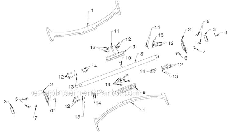 Auger Housing Impeller Diagram and Parts List for PP521ES 96188000601 - 2012-07 Poulan Snow Blower