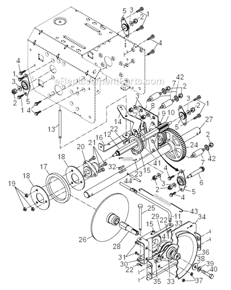 Drive Diagram and Parts List for PP5524ES  Poulan Snow Blower