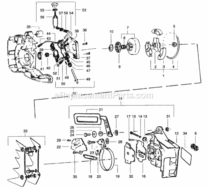 Page B Diagram and Parts List for PP655BP  Poulan Chainsaw