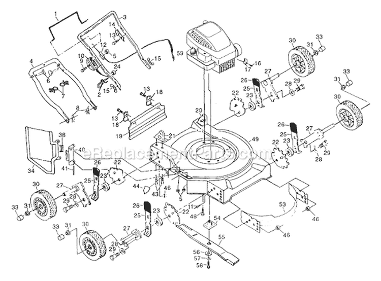 Page D Diagram and Parts List for PP722SLA  Poulan Lawn Mower