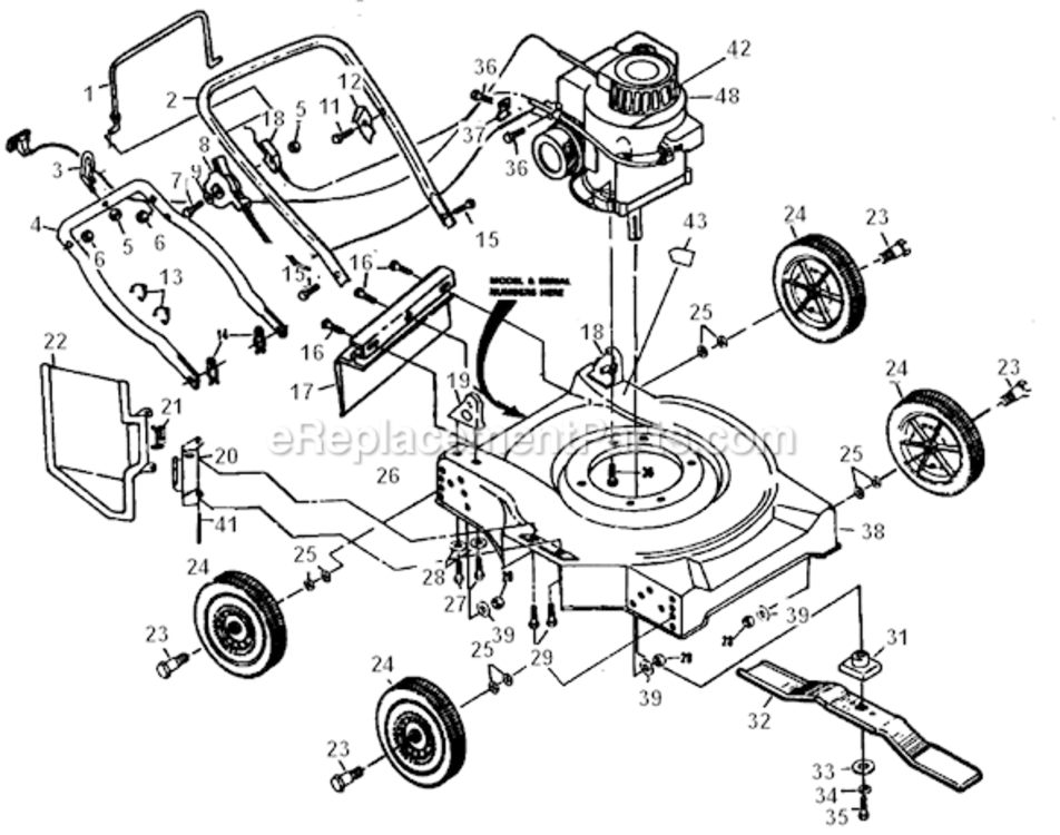Page A Diagram and Parts List for PP730A  Poulan Lawn Mower