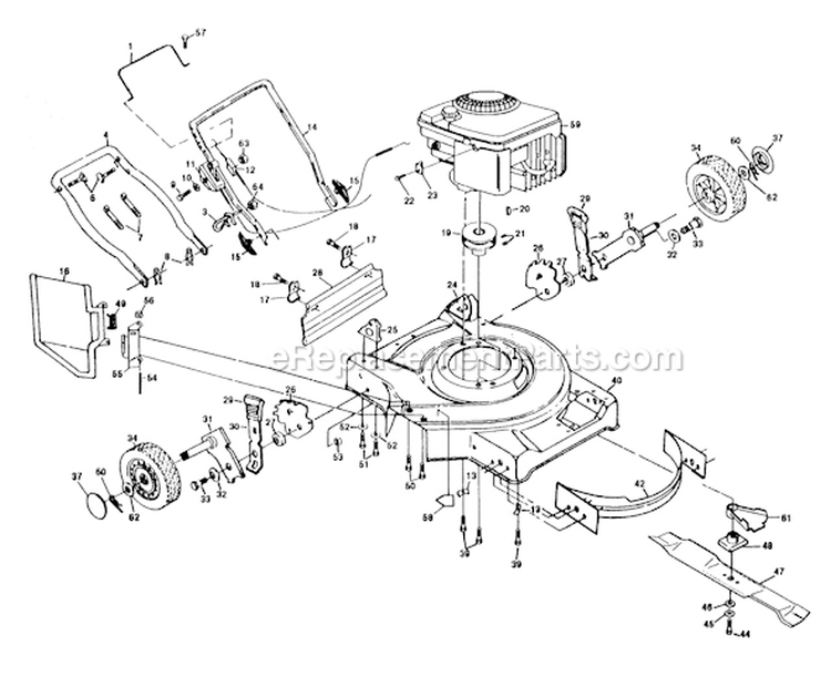 Page C Diagram and Parts List for PP750PJ  Poulan Lawn Mower