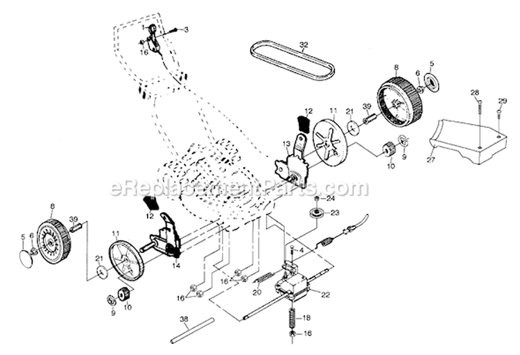 Page C Diagram and Parts List for PP752HLA  Poulan Lawn Mower
