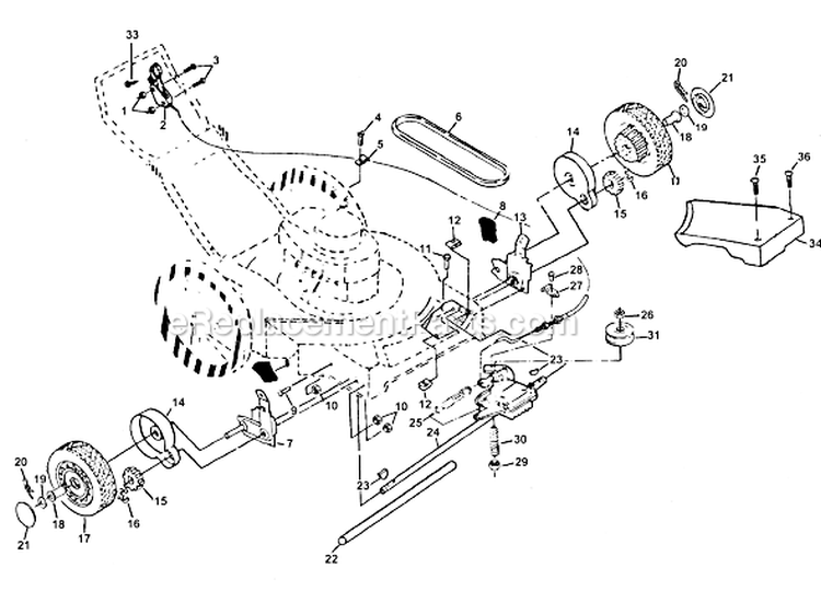 Page A Diagram and Parts List for PP752HW  Poulan Lawn Mower