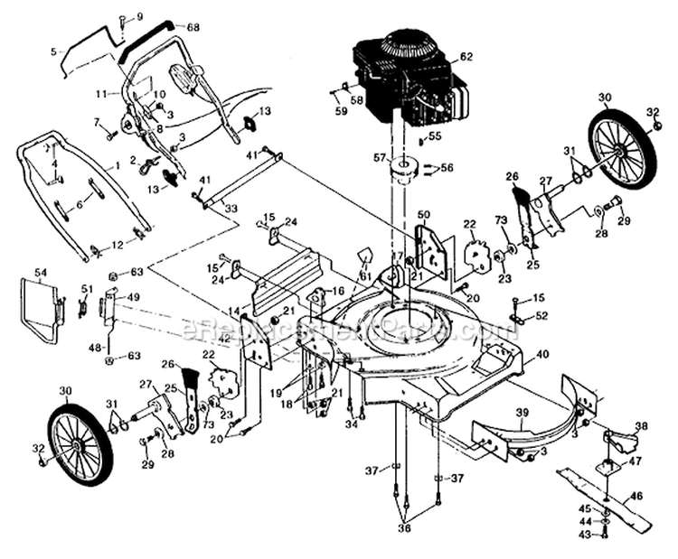 Page C Diagram and Parts List for PP752PHKA  Poulan Lawn Mower