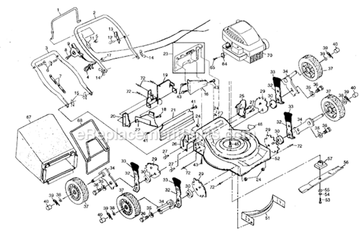 Page A Diagram and Parts List for PP835SKA  Poulan Lawn Mower