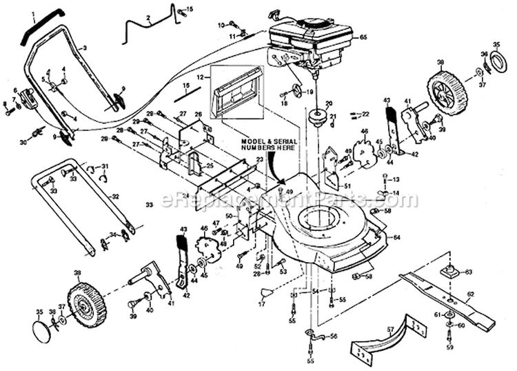 Page B Diagram and Parts List for PP850PA  Poulan Lawn Mower