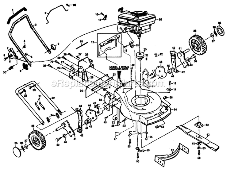 Page C Diagram and Parts List for PP850PEA  Poulan Lawn Mower