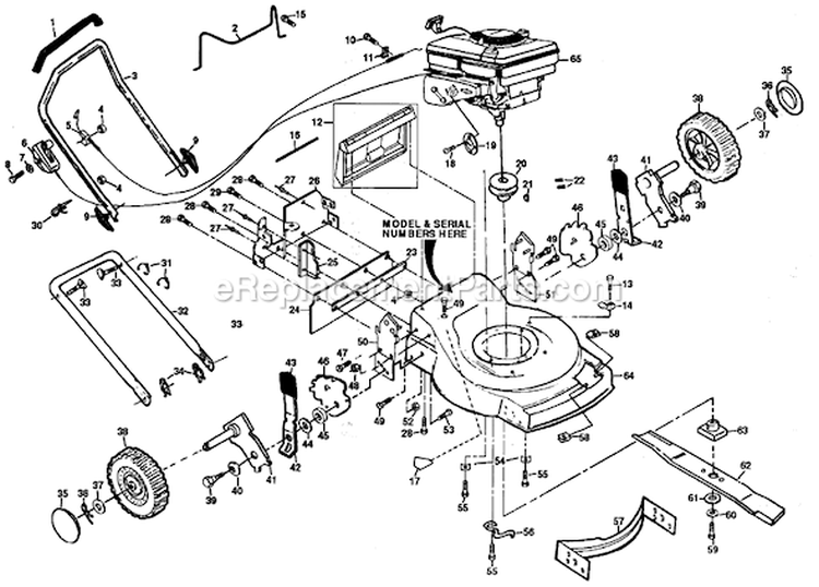 Page B Diagram and Parts List for PP850P  Poulan Lawn Mower